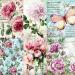 Vintage Flower Theme Mulberry Rice Paper, 8 x 10.5 inch - 6 x Different Printed Mulberry Paper Images 30gsm Visible Fibres for Decoupage Crafts Mixed Media Collage Art
