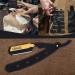 Lisaaz Straight Razors for Men - 100 Blades, Black Stainless Steel, Professional Finish - Quality Mens Shaving Razors - Navajas para Barbero - 4.8 inch Matte Black Gold Clip - Buy Online on GoSupps.com