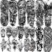 VANTATY 20 Sheets Extra Large Full Arm Temporary Tattoos For Men Adults  Tiger Snake Leopard Lion King Temporary Tattoos Sleeve For Women  Temp Waterproof Fake Tattoo Stickers For Kids Warrior Tatoos