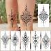 32 Sheets Sexy Black Lotus Temporary Tattoos for Women - Indian Tribal Lace Tatoo Sticker Set with Mandala Flower, Butterfly, Rose, Dreamcatcher, Elephant - Henna Tattoo Kit for Adults - Buy Online on GoSupps.com