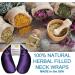 Happy Wraps Microwavable Herbal Neck Wrap - Hot Cold Aromatherapy Pillow for Migraines, Stress Relief - Amethyst + Free Sleep Mask | Perfect Gifts for Women, Birthdays, Christmas - Buy Online on GoSupps.com