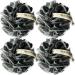 4 PACK( XL 75G ) Bamboo Charcoal Exfoliating Home Spa Loofah Shower Sponge Pouf Mesh Brush - Bath Spa Puff Scrubber Ball - Face Body poof - Rich Foams Bubble
