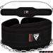 RDX DIP belt 6 "With chain and carabiner professional girdle for additional weight weight lifting belt pull -ups Dipping Belt weightlifting bodybuilding strength training men men women black