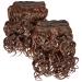 Chear Spanish Wave 2-in-1 Weft Human Hair Extension with Premium Blend Weave Number P4/33 Medium Dark Brown/Auburn 8-Inch