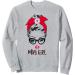 May Girl Wink Eye Woman Face Wink Eyes Lady Face Sweatshirt