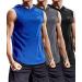 Neleus Workout Athletic Muscle Tank with Hoods Pack of 3 - Medium - black/grey/blue
