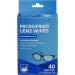 Rite Aid Eye Care Microfiber Lens Wipes, Premoistened, Individually Wrapped Packets - 40 Count | Quick Drying, Anti-Streak Formula| Eyeglass Cleaning Wipes | Eye Glass Cleaner and Cloths | Lens Wipes
