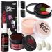 Spooktacular Creations 6 PCS Halloween Makeup Kit Face Painting Set 6 Colors Bruise Makeup Palette Scar Wax with Spatula Tool Blood Spray Stipple Sponges SFX Costume Cosplay Party for Adult and Kids