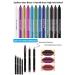 Mardinal Eyeliner Ultra Black 12 Color Neon Oil Eye Pencil + Waterproof 12 Lip Pencil Series Lipliner