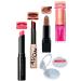 Avon Pink Peach Lipstick + Tinted Plum + Marvellous Mocha Matte Lipstick + Blossom Lip Oil + Lovider Pocket Mirror