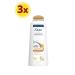 Dove Coconut Extract Strengthening Hair Care Shampoo 600 ml X3 - Buy Online on GoSupps.com