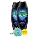 Palmolive Men Pure Arctic 4 in 1 Men's Shower Gel and Shampoo 500 ml x 2 Pieces + Shower Fibre Gift - Buy Online on GoSupps.com