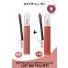 Maybelline New York Super Stay Matte Ink Liquid Matte Lipstick - 65 Seductress - Nude + 70 Amazonian - Brown Duo Set