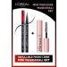 L'Oreal Paris Infaillible 36h Grip Micro Fine Eyeliner 01 Obsidian Black & Mini Paradise Mascara 4.7ml Makeup Set