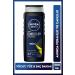 NIVEA Men Men's Deep Extreme Shower Gel 500ml 3 in 1 Complete Care Body Hair and Face Energizing Fragrance