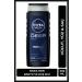 NIVEA Men Men's Deep Dimension Bath and Shower Gel 500ml 3 in 1 Complete Care Body Hair and Face