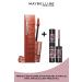 Maybelline New York Vinyl Ink Long-Lasting Nude Liquid Shiny Lipstick 130 Extra & Mini Sky High Cosmic Black Mascara