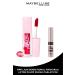 Maybelline New York Lifter Plump Lip Gloss 004 Red Flag Red & Mini Lash Mascara Makeup Set