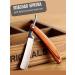 LOVEAROME A dangerous razor is professional with a handle made of wood