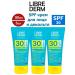 Libriderm Sunscreen for the face and neckline SPF 30 50 ml - 3pcs