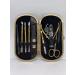 ZINGER Oval -shaped manicure set of 9 objects golden