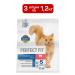 PERFECT FIT Dry food for domestic cats beef 3pcs of 1.2kg