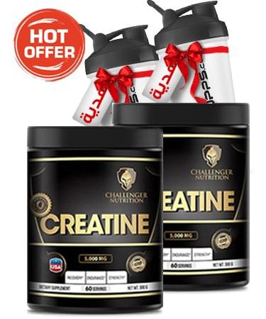 Friends Combo - 2x Challenger Creatine 60 Servings + 2x Shaker Free Shipping