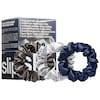 3 Scrunchies Silver, Charcoal, Navy