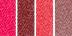0.16 oz/ 4.8 g Les Rouges - fuschia, deep brick red, tomato red, and warm dusty rose
