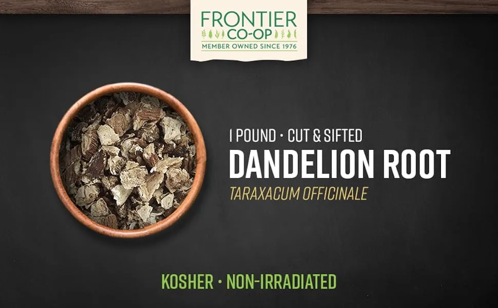 Frontier Co-op Cut & Sifted Dandelion Root 1lb - Dried for Loose Tea, Caffeine-Free Coffee Alternative, Making Powder Supplement Capsules - non organic dandelion