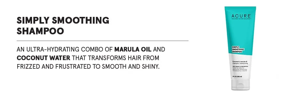 Acure Simply Smoothing Shampoo Coconut & Marula Oil 8 fl oz (236.5 ml) - acure
