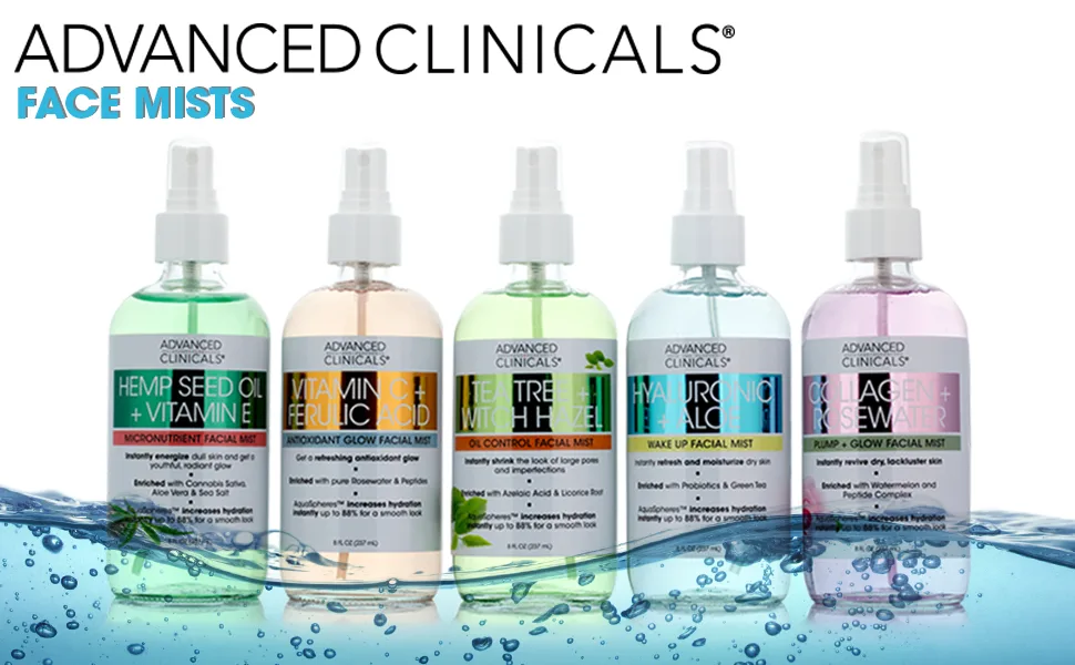 Advanced Clinicals Hemp Seed Oil + Vitamin E  Micronutrient Facial Mist 8 fl oz (237 ml) - FACIAL MIST
