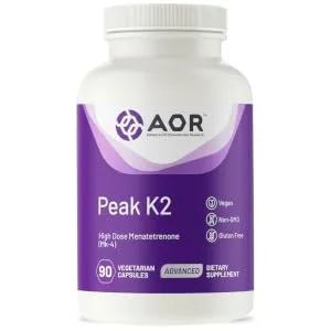 Advanced Orthomolecular Research AOR Peak K2 90 Vegetarian Capsules - AOR08007