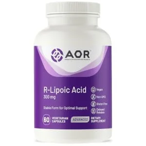 Advanced Orthomolecular Research AOR R-Lipoic Acid 300 mg 60 Vegetarian Capsules - AOR08289