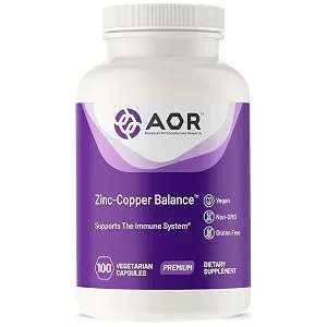 Advanced Orthomolecular Research AOR Zinc-Copper Balance 100 Vegetarian Capsules - Zinc-Copper01
