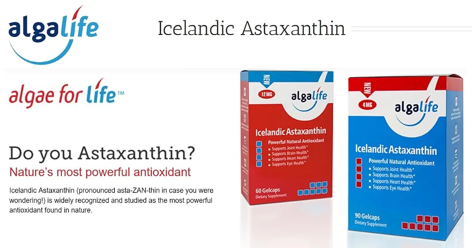 Algalife Icelandic Astaxanthin 12 mg 60 Mini Soft Gels - product information 1