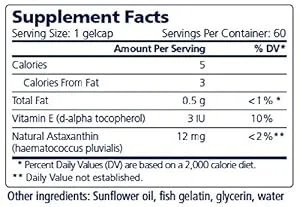 Algalife Icelandic Astaxanthin 12 mg 60 Mini Soft Gels - product information 5