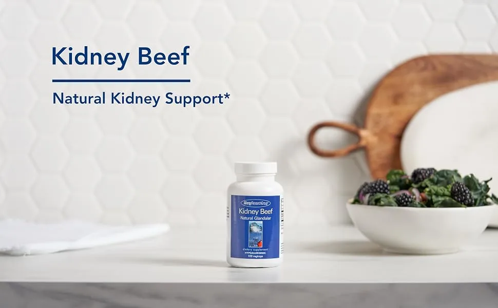 Allergy Research Group Kidney Beef Natural Glandular 100 Vegicaps - Kidney Beef