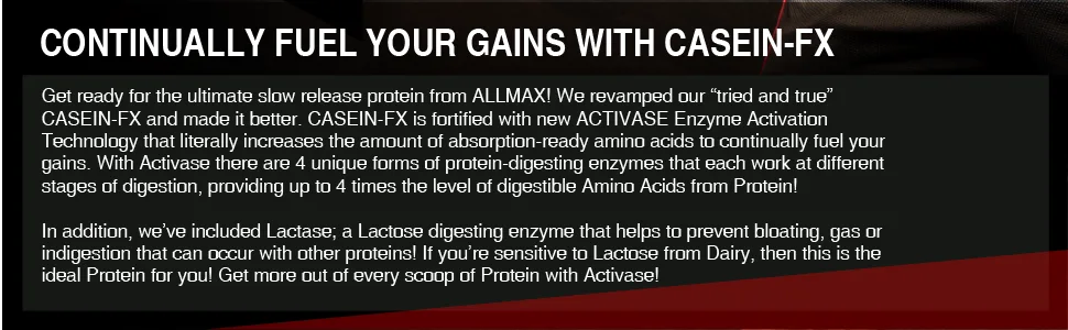 ALLMAX Nutrition CaseinFX 100% Casein Micellar Protein Chocolate 2 lbs. (907 g) - casein fx slow release protein powder gains
