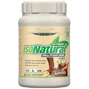 ALLMAX Nutrition IsoNatural  Pure Whey Protein Isolate Chocolate 2 lbs (907 g) - isonatural protein powder chocolate