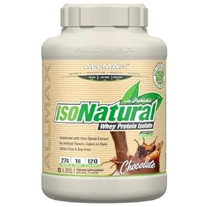 ALLMAX Nutrition IsoNatural Pure Whey Protein Isolate Chocolate 5 lbs - isonatural chocolate 5 pound