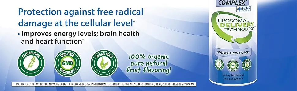 Aurora Nutrascience Mega-Liposomal CoQ10+ Organic Fruit Flavor 300 mg 16 fl oz (480 ml) - Liposomal