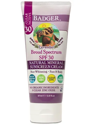 Badger Company Natural Mineral Sunscreen Cream SPF 30 Lavender 2.9 fl oz (87 ml) - product information 4