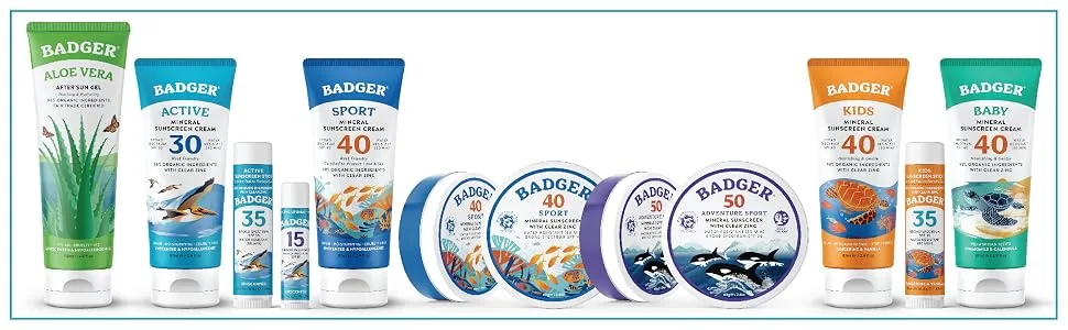 Badger Company Natural Mineral Sunscreen Face Stick SPF 35 Unscented .65 oz (18.4 g) - Active Sunscreens