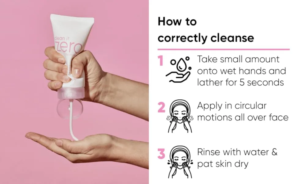 Banila Co. Clean It Zero Foam Cleanser 5.07 fl oz (150 ml) - foam cleanser how to steps
