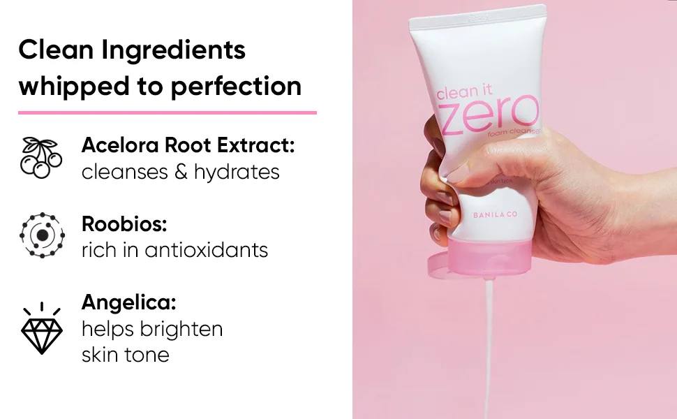 Banila Co. Clean It Zero Foam Cleanser 5.07 fl oz (150 ml) - foam cleanser ingredients