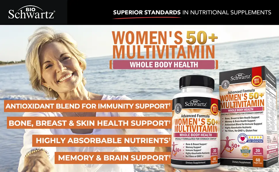 BioSchwartz Advanced Formula Women's 50+ Multivitamin 60 Veggie Caps - product information 1