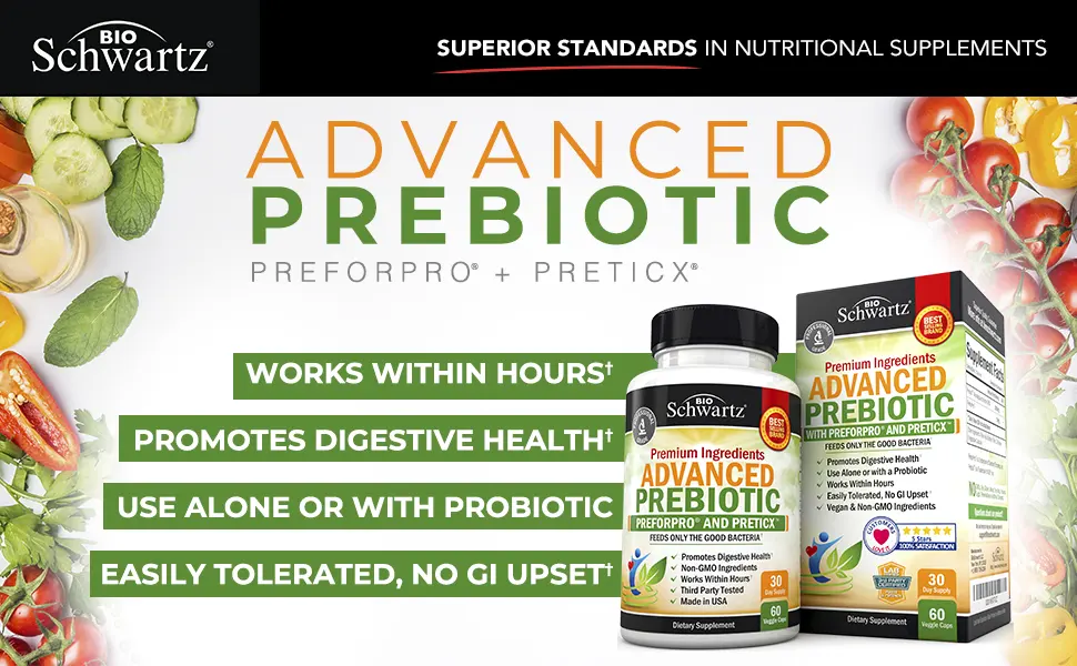 BioSchwartz Advanced Prebiotic 60 Veggie Capsules - product information 1