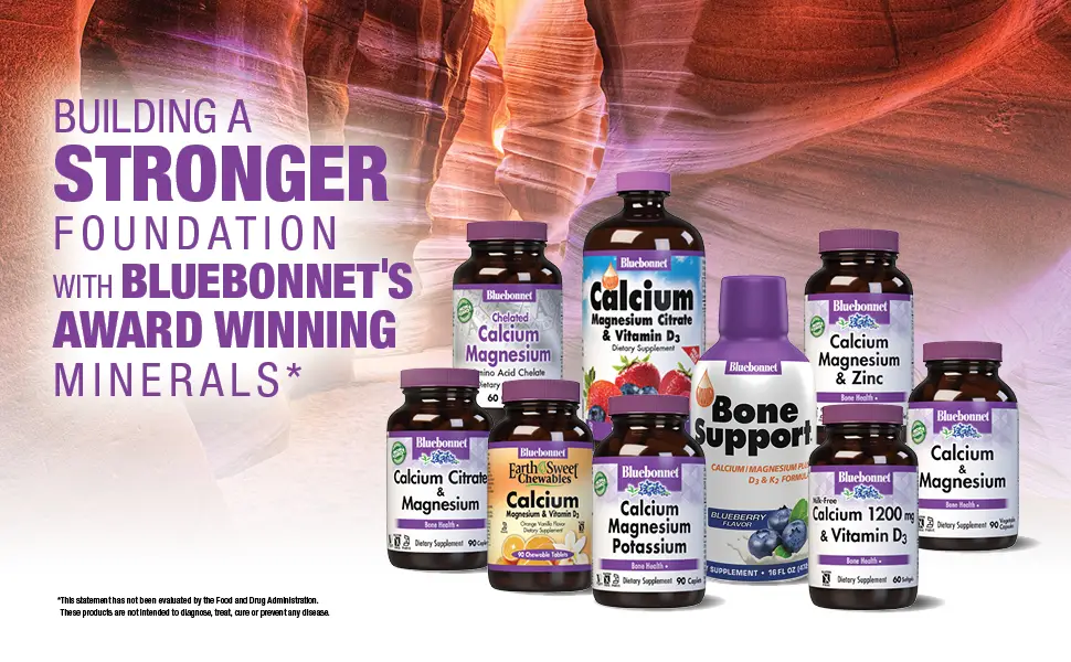 Bluebonnet Nutrition Calcium Magnesium Potassium 180 Caplets - Building a stronger foundation with Bluebonnet
