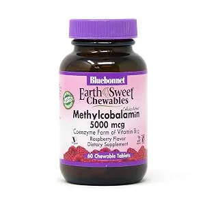 Bluebonnet Nutrition EarthSweet Chewables Methylcobalamin Natural Raspberry Flavor 1000 mcg 60 Chewable Tablets - Methylcobalamin